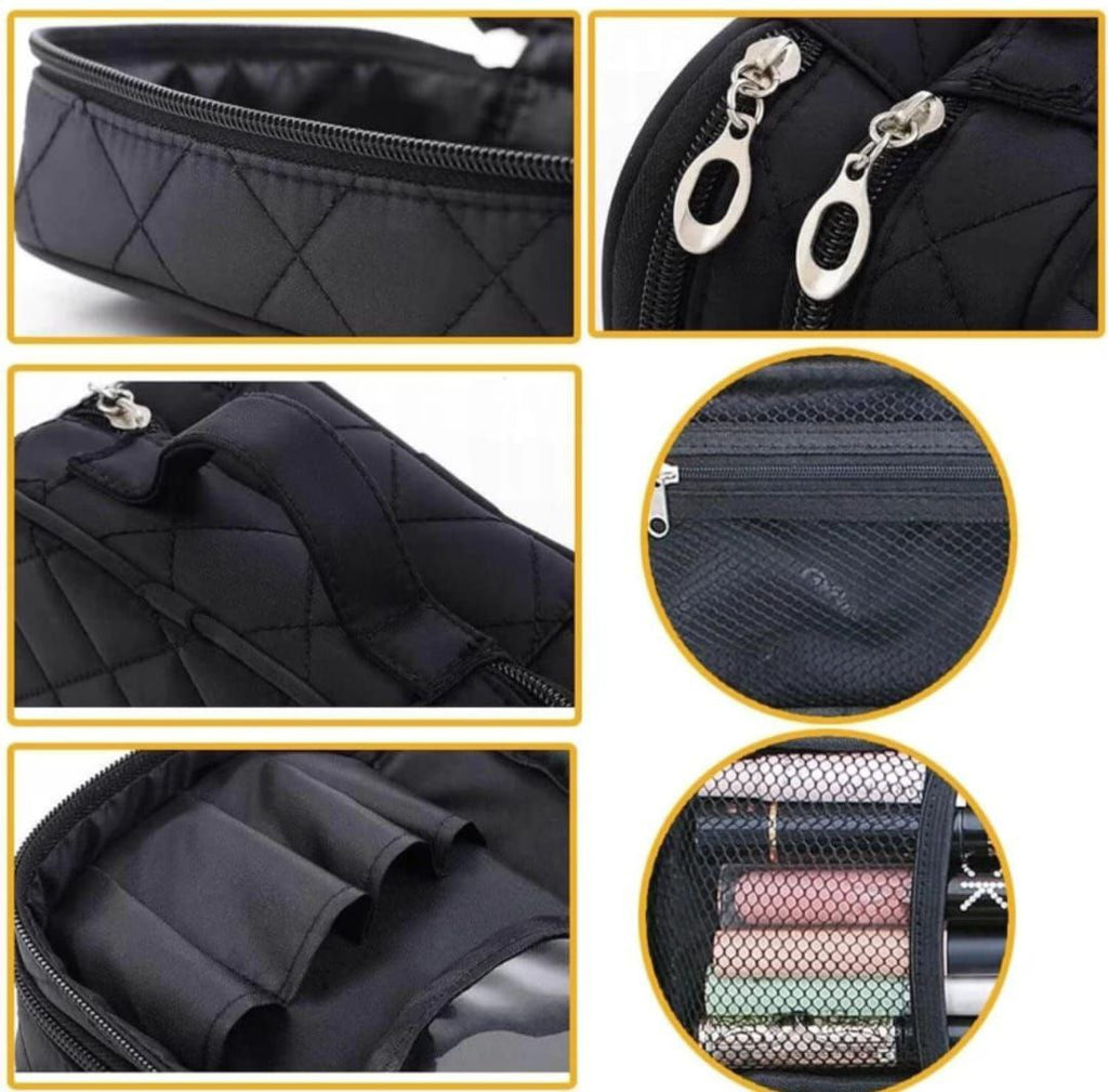Leather Mirror Cosmetic Bag