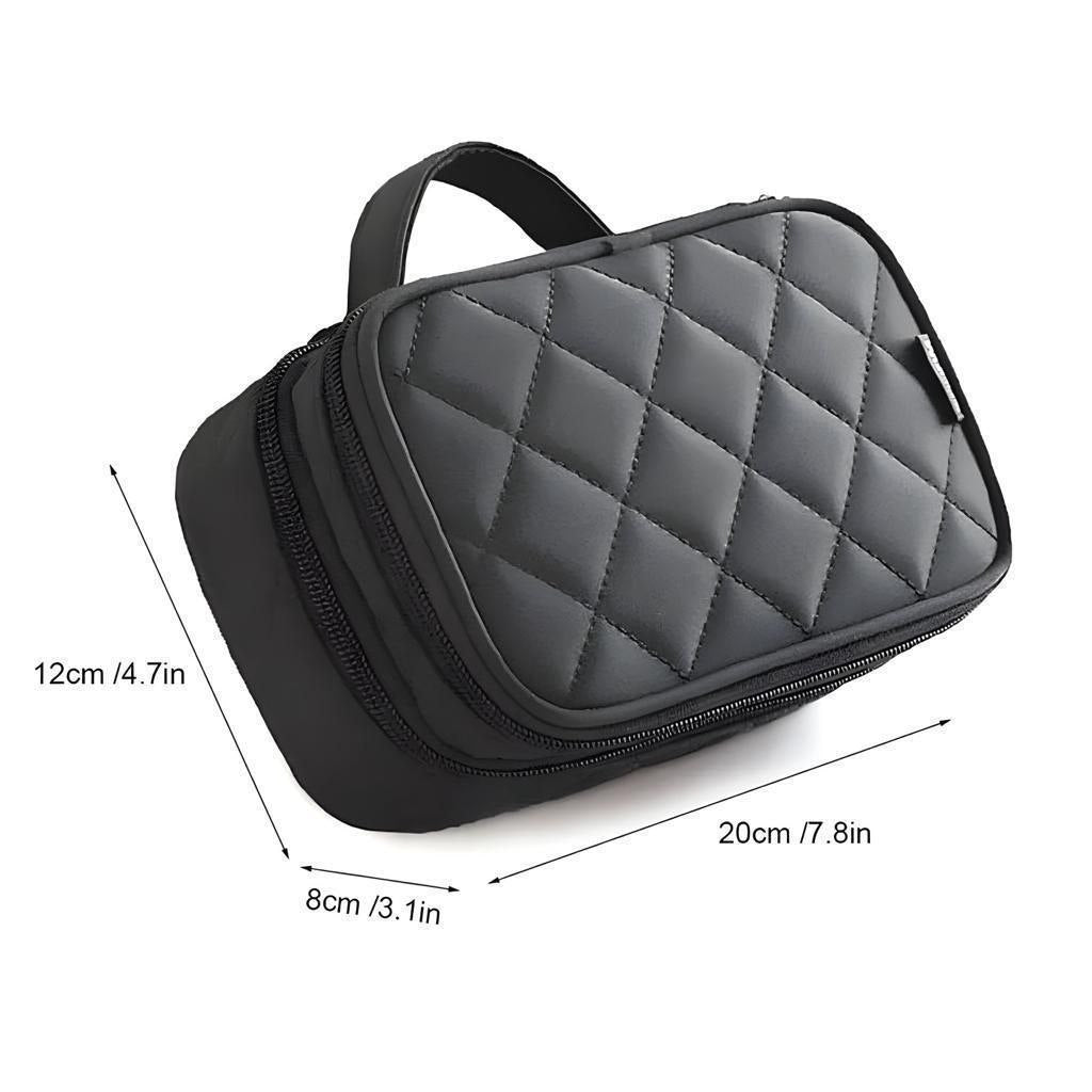 Leather Mirror Cosmetic Bag
